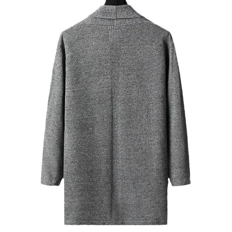 Men’s Cardigan Sweater – Slim Fit Knit – Open Front – Long Sleeve with Pockets