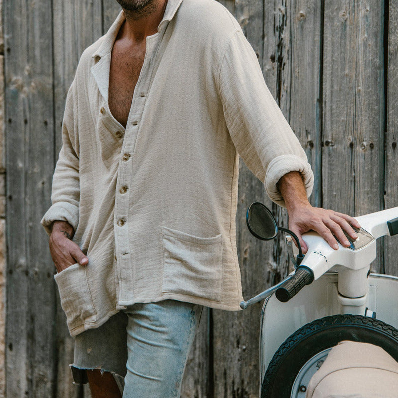 Reid | Casual Long Sleeve Cotton Shirt - Relaxed Fit