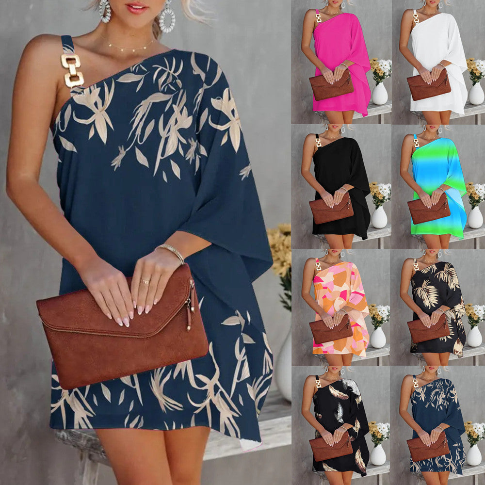 Ana® | Women'S Asymmetric Mini Dress With Decorative Shoulder Detail And Elegant Design