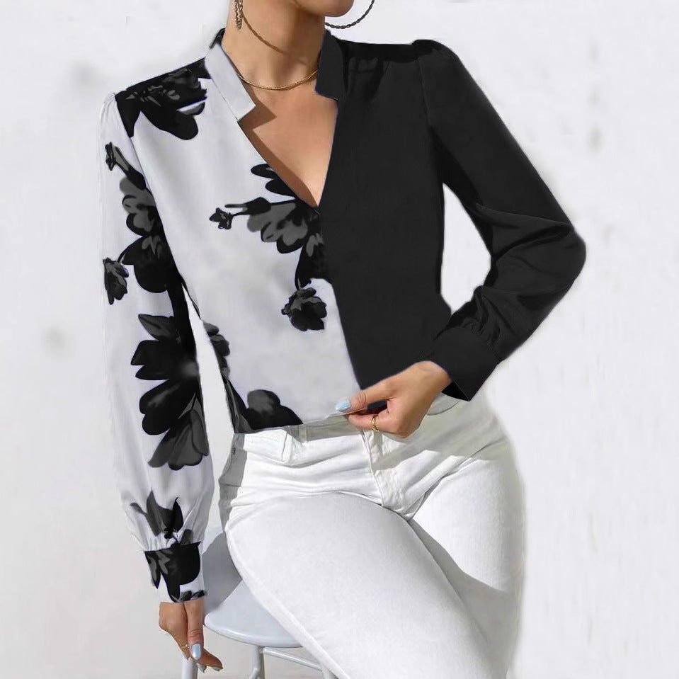 Ariadna® | Women'S Blouse With Asymmetric Cut And Floral Pattern