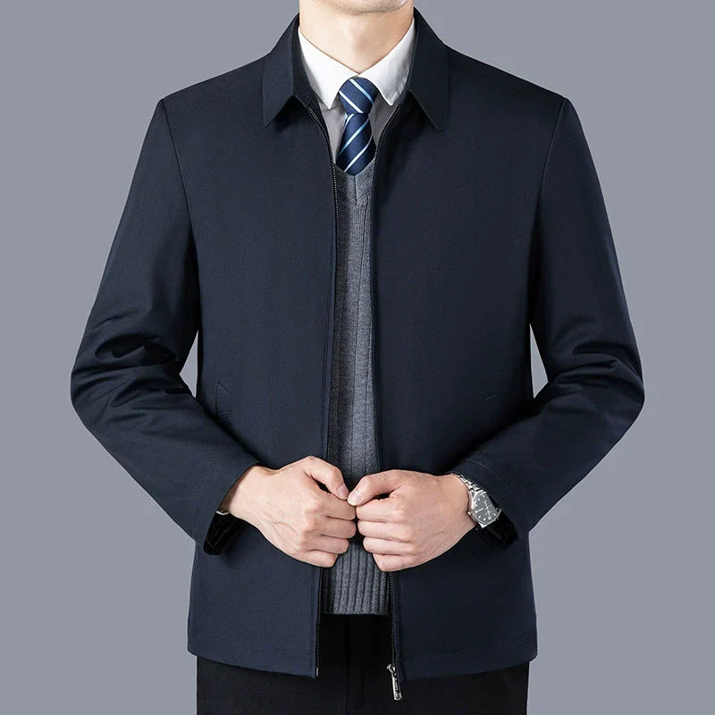 Men’s Jacket – Structured Fit – Detachable Liner – Waist Length Business Casual