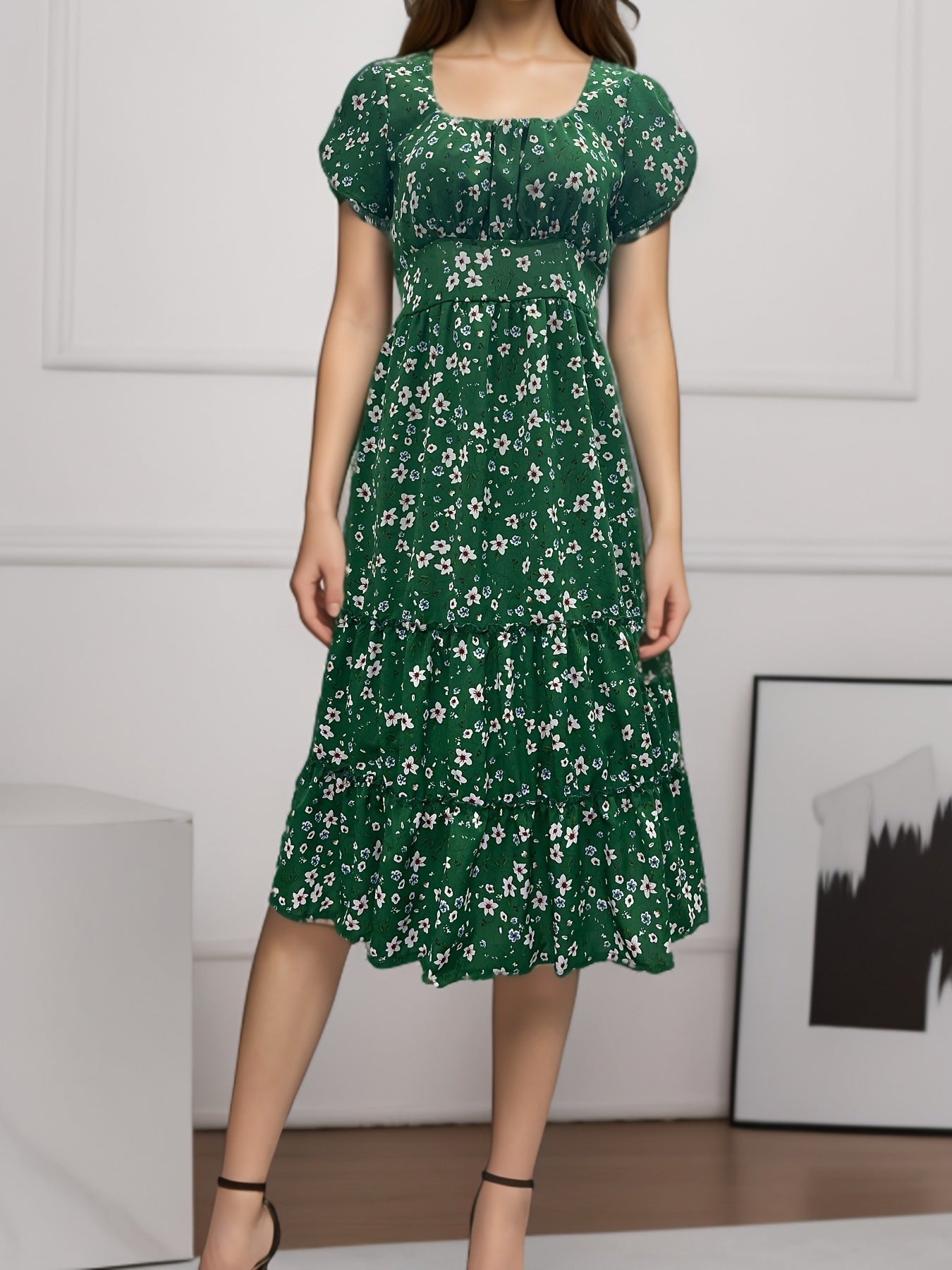 Cecilia® | Women'S Floral Pleated Maxi Dress