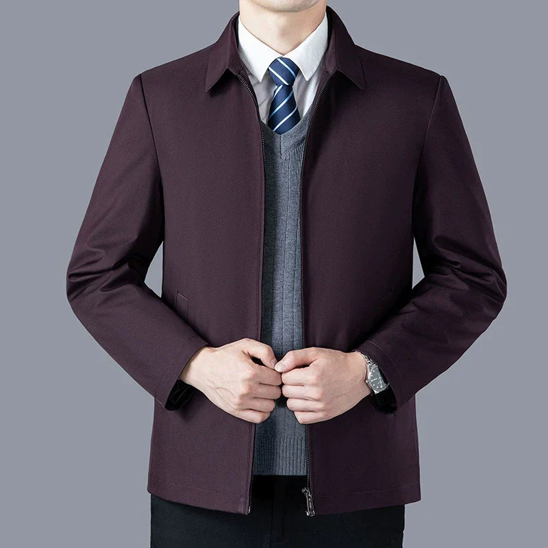 Men’s Jacket – Structured Fit – Detachable Liner – Waist Length Business Casual