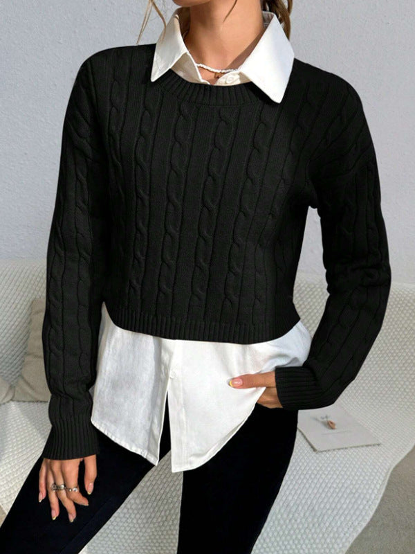 Reese | Women's Cropped Cable Knit Sweater