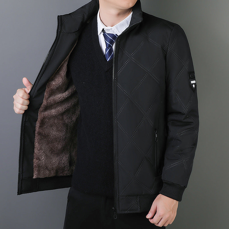 Dave | Men’s Quilted Jacket – Warm Lined – Regular Fit – Stand Collar