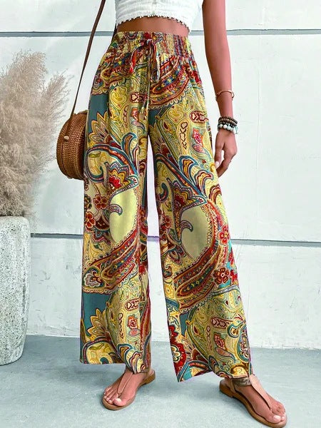 Dafne | Women's printed wide leg pants