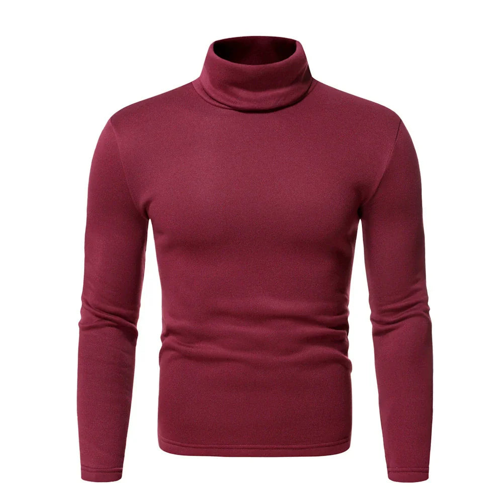 Men’s Turtleneck T-Shirt – Slim Fit – Stretch Fabric – Long Sleeve Base Layer