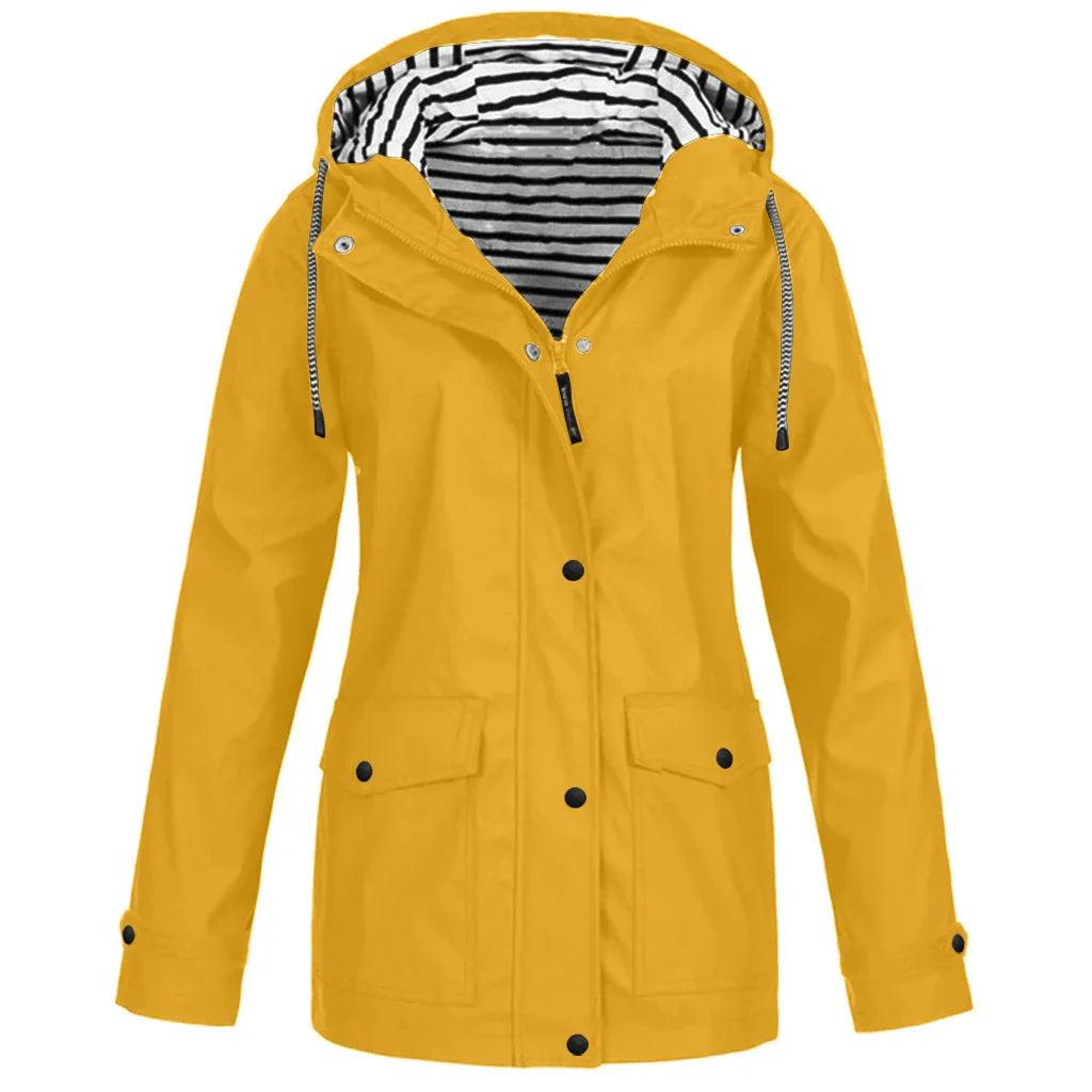 Men’s Outdoor Jacket – Waterproof – Regular Fit – Hooded – Button Cuffs – Flap Pockets