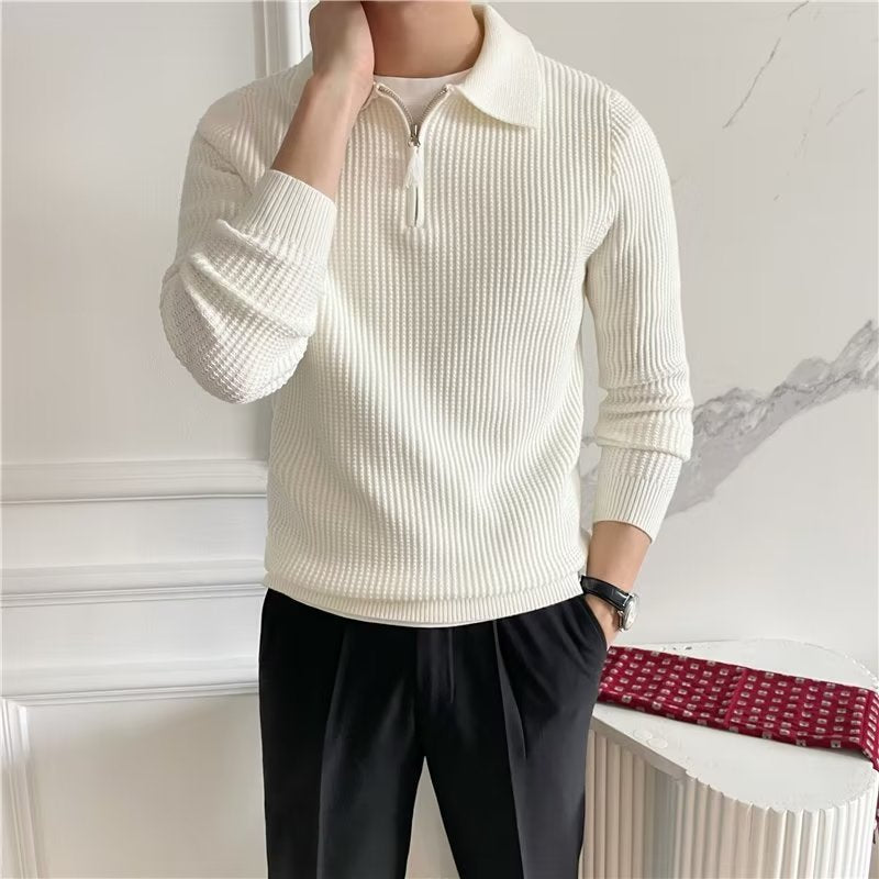 Hank | Men's Zip Up Polo Sweater