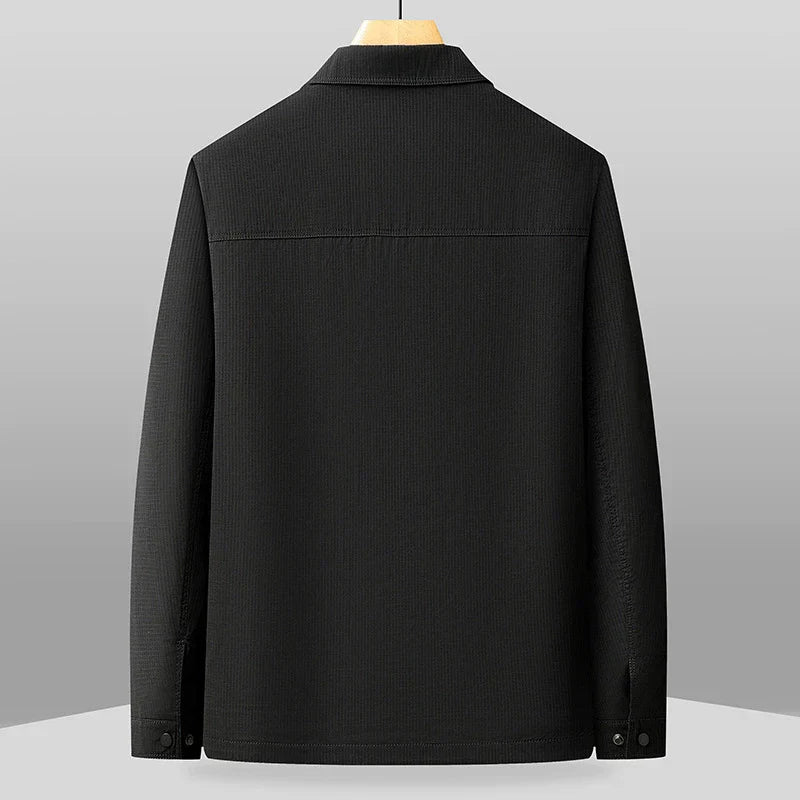 Men’s Business Casual Jacket – Classic Fit – Lapel Collar – Woven Fabric – Button Front