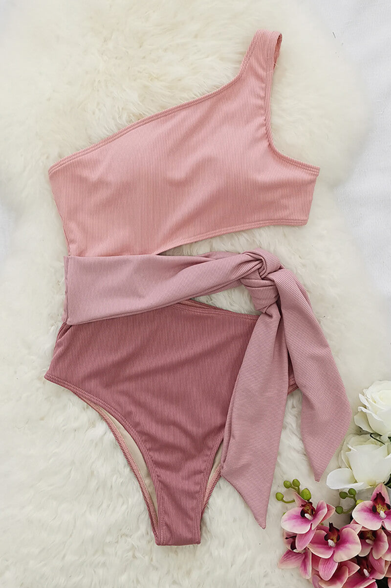 Aurora® | Two-tone asymmetrical swimsuit with lace