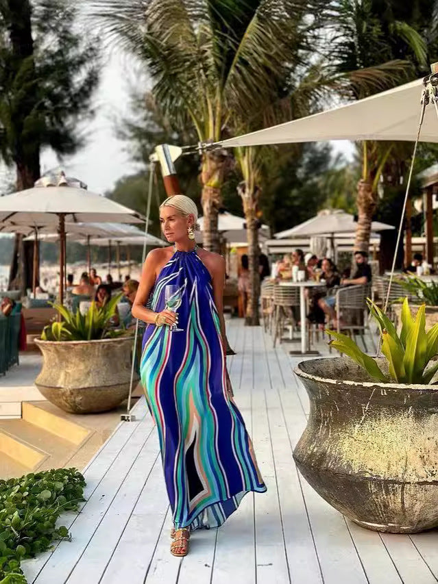 Kristen | Elegant Halter Maxi Dress for Summer