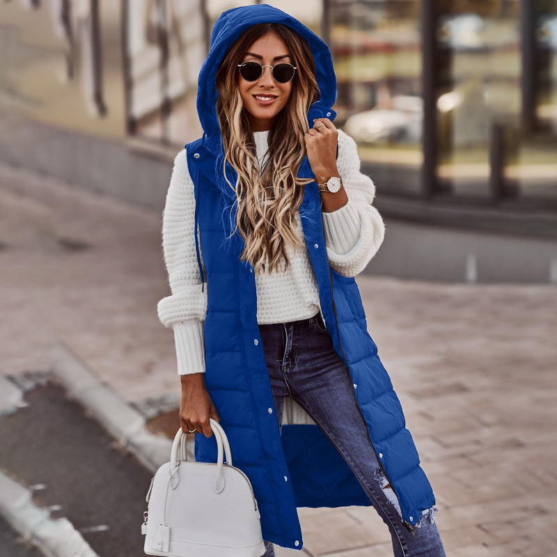 Kristen | Women's Hooded Longline Puffer Vest
