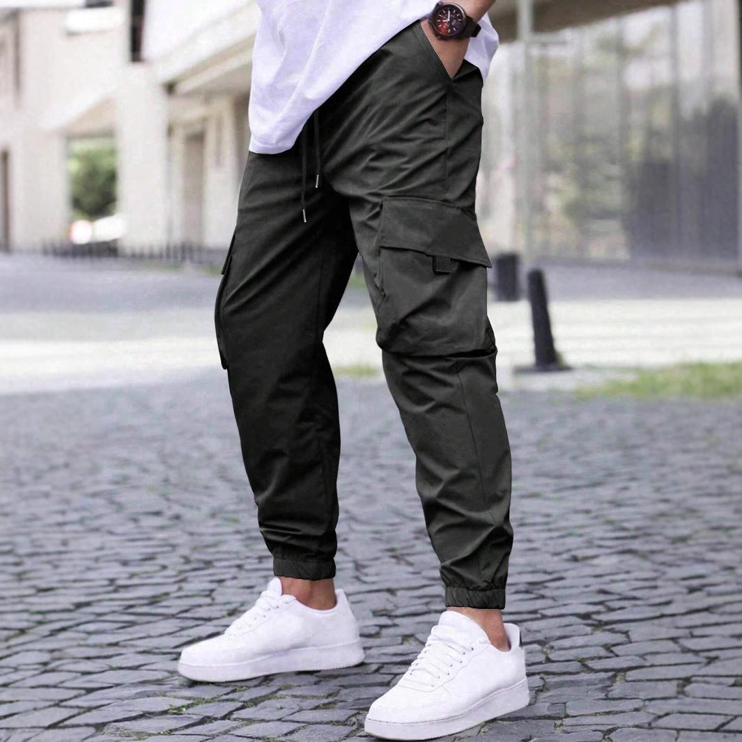 Michael | Men’s Cargo Jogger Pants – Comfortable Cotton Blend – Relaxed Fit – Tapered Leg – Drawstring Waist