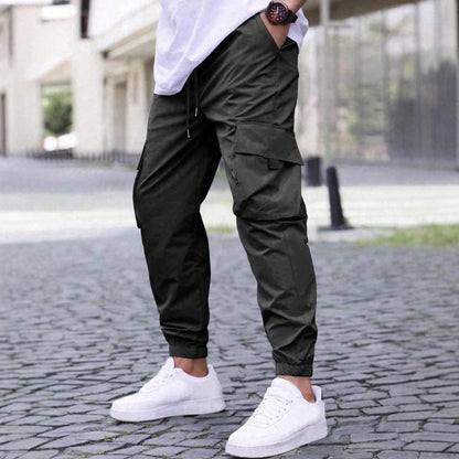 Michael | Men’s Cargo Jogger Pants – Comfortable Cotton Blend – Relaxed Fit – Tapered Leg – Drawstring Waist