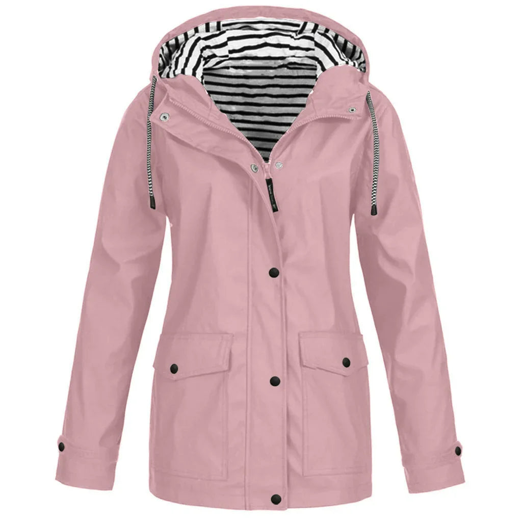 Men’s Outdoor Jacket – Waterproof – Regular Fit – Hooded – Button Cuffs – Flap Pockets