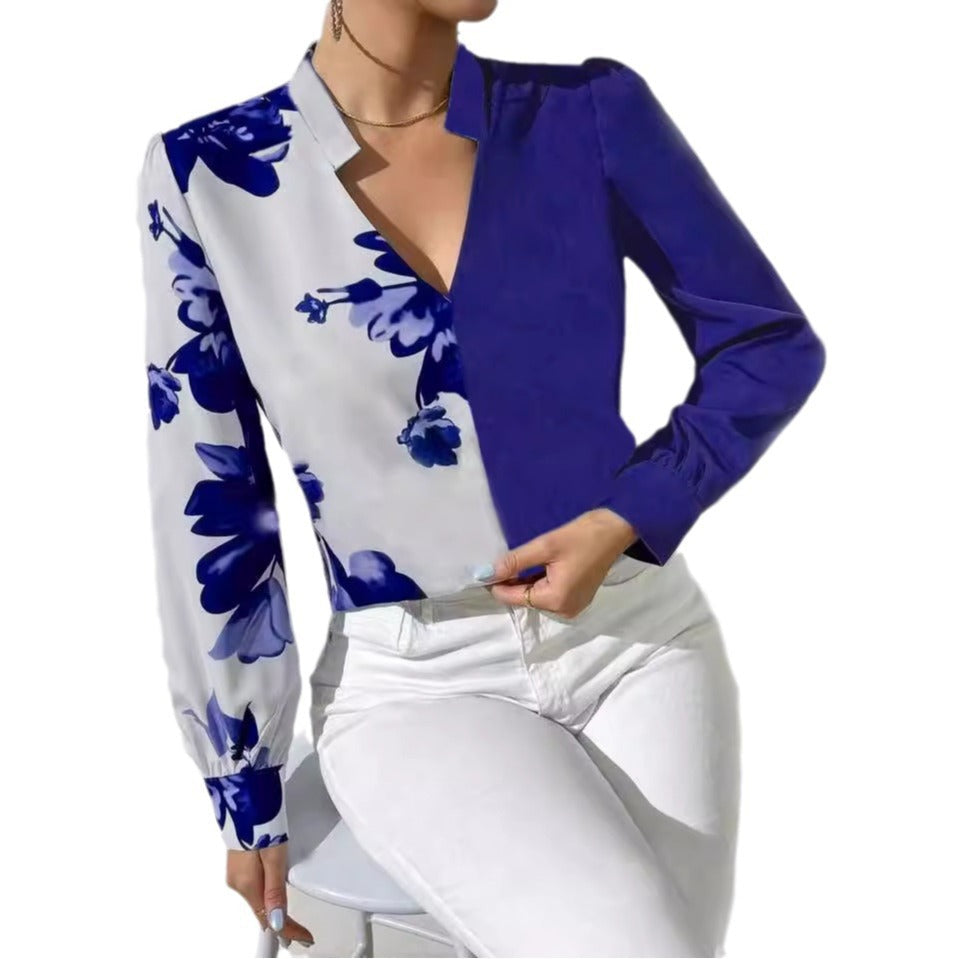 Ariadna® | Women'S Blouse With Asymmetric Cut And Floral Pattern
