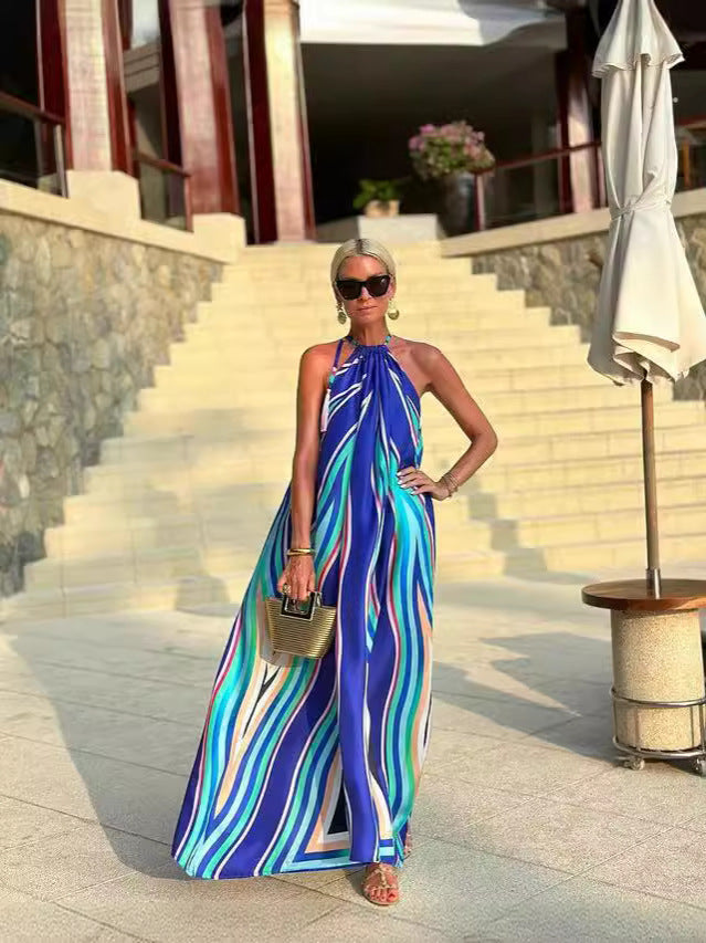 Kristen | Elegant Halter Maxi Dress for Summer