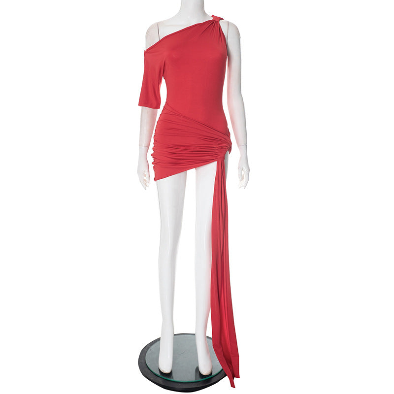 Beatriz® | Women'S Asymmetric Mini Dress With Draped Version