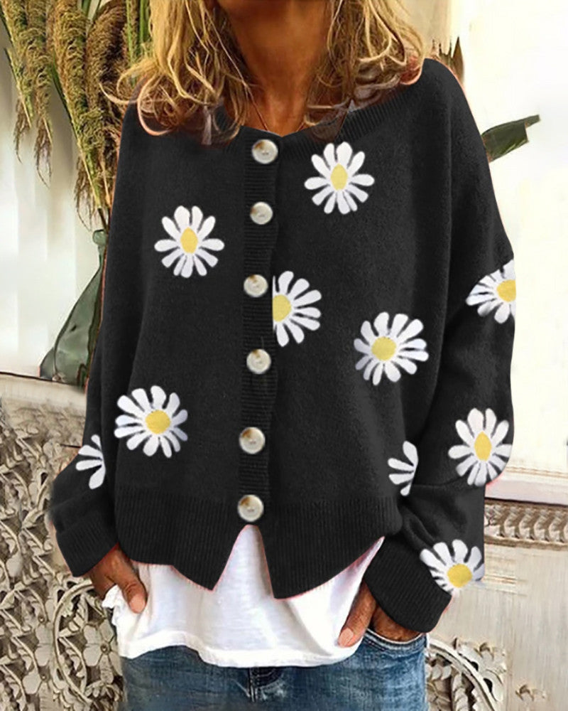 Clara | Women's cardigan with daisy design