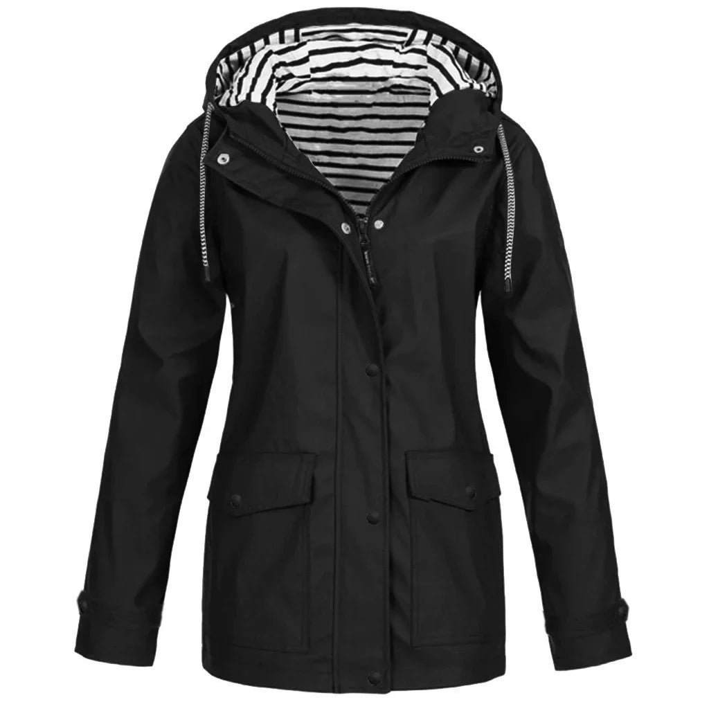 Men’s Outdoor Jacket – Waterproof – Regular Fit – Hooded – Button Cuffs – Flap Pockets