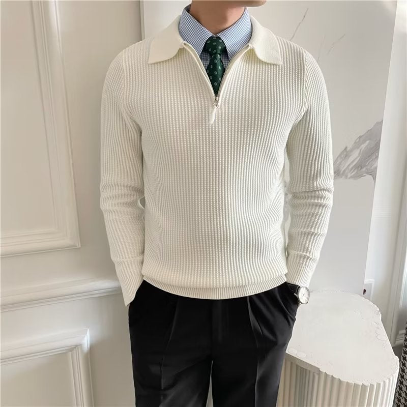 Hank | Men's Zip Up Polo Sweater