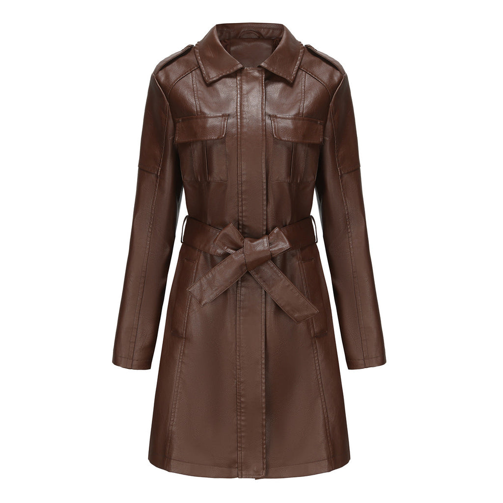 Women’s Mid-Length Jacket – Structured Fit – Sleek Finish – Flap Pockets