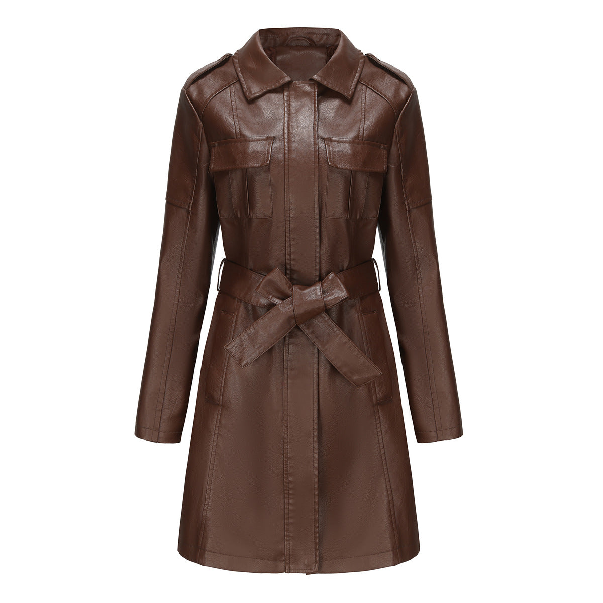 Women’s Mid-Length Jacket – Structured Fit – Sleek Finish – Flap Pockets