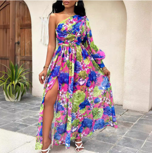 Dulce® | Women'S Floral One-Shoulder Maxi Dress