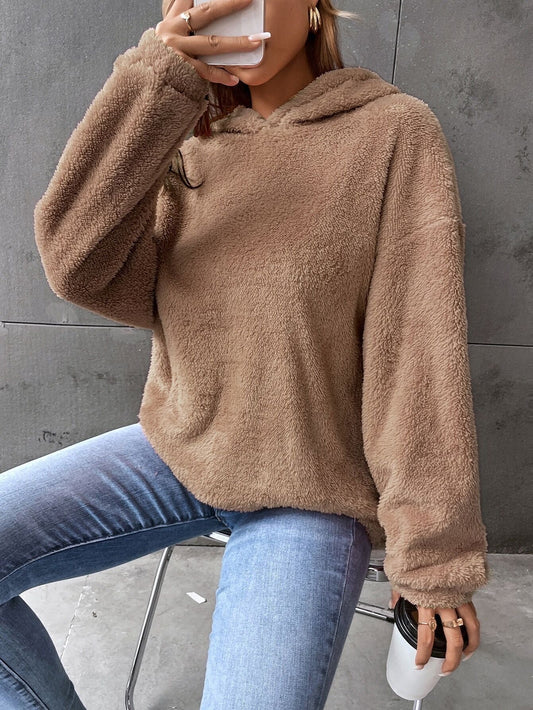 Women’s Hooded Sweatshirt – Fleece – Cropped – Relaxed Fit – Long Sleeve Casual