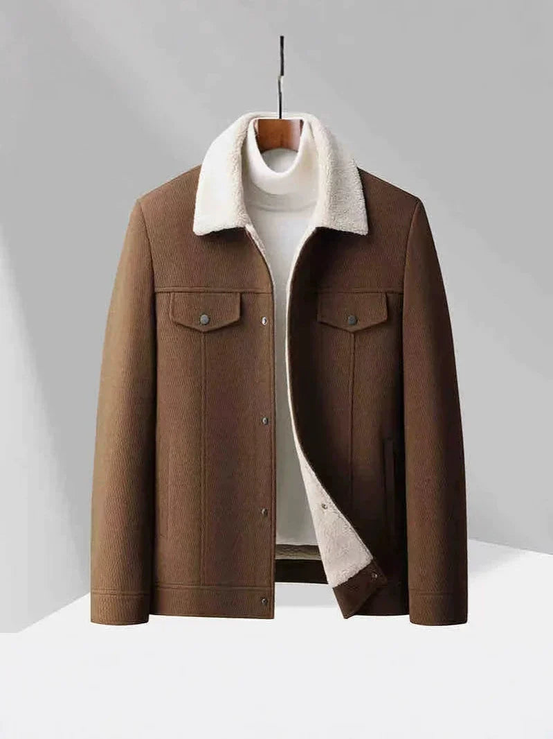 Men’s Velvet Jacket – Tailored Fit – Wool Lined – Lapel – Button Front – Chest Pockets