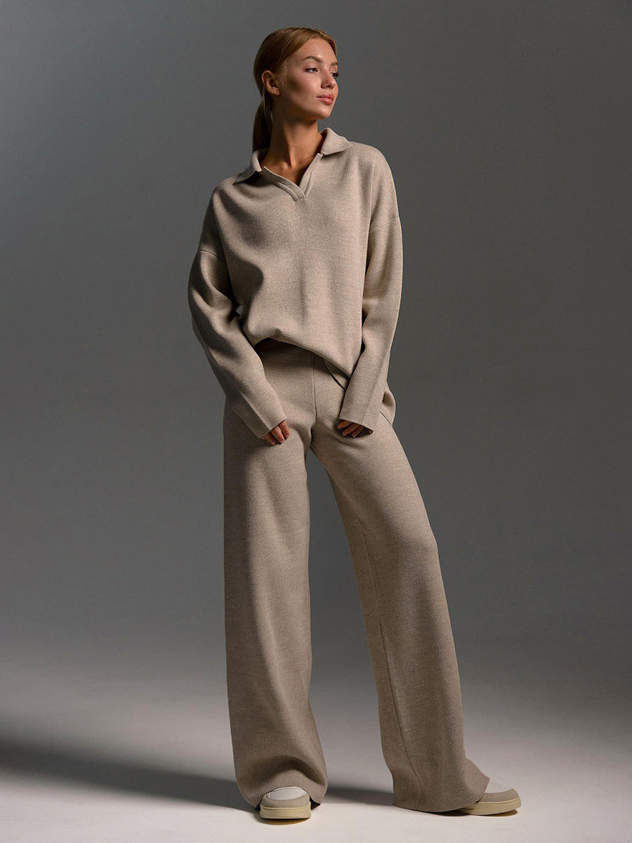 Abigail | Long sleeved polo shirt and trousers for women