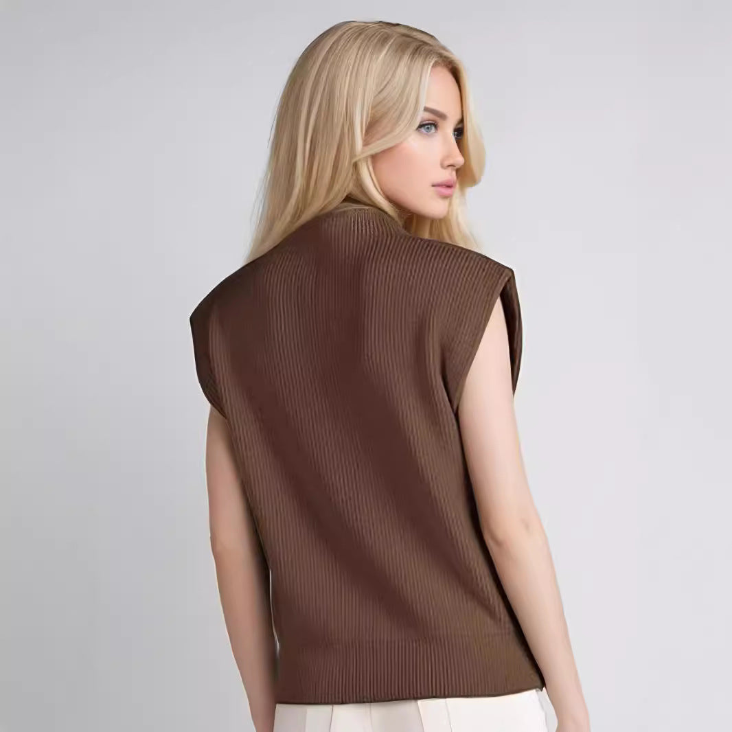 Jamie | Women's Sleeveless Mock Neck Sweater Vest
