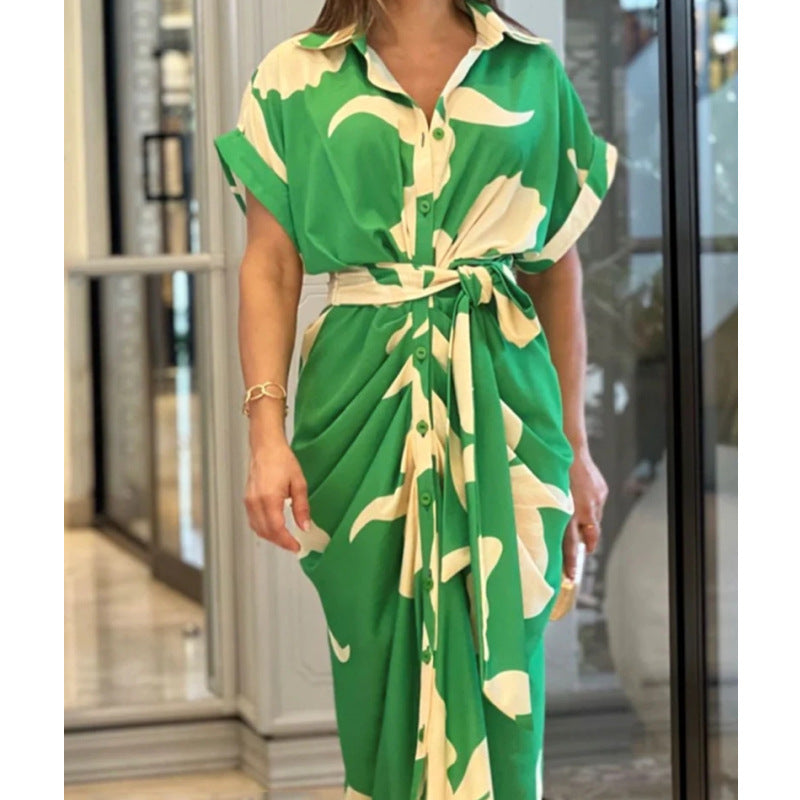 Diana® | Short-sleeved dress with high-waisted long skirt