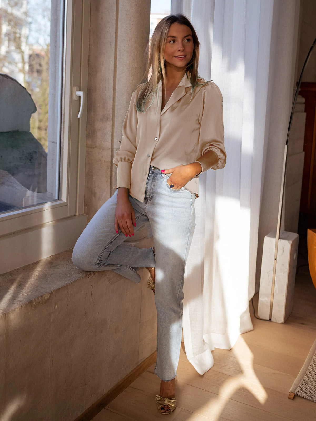 Ayla® | Loose button-down shirt for women