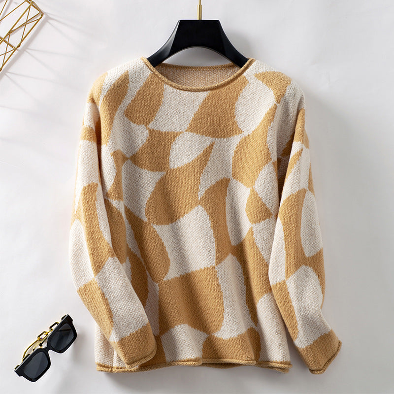 Dorotea® | Sweater with a geometric pattern in a contrasting color