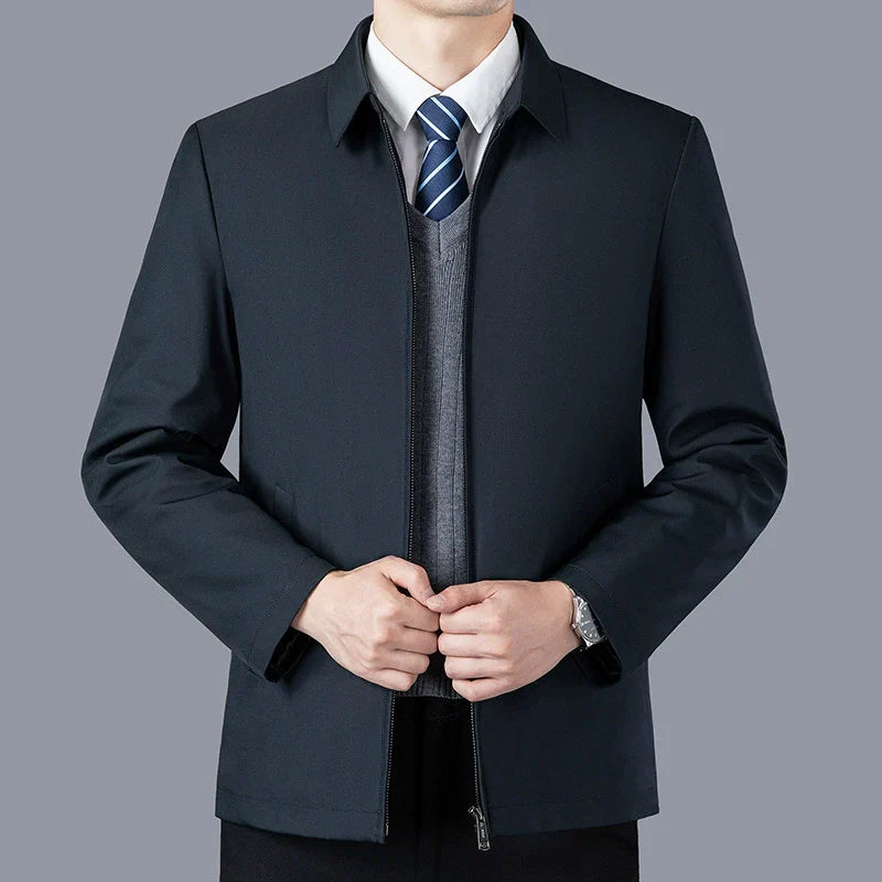 Men’s Jacket – Structured Fit – Detachable Liner – Waist Length Business Casual