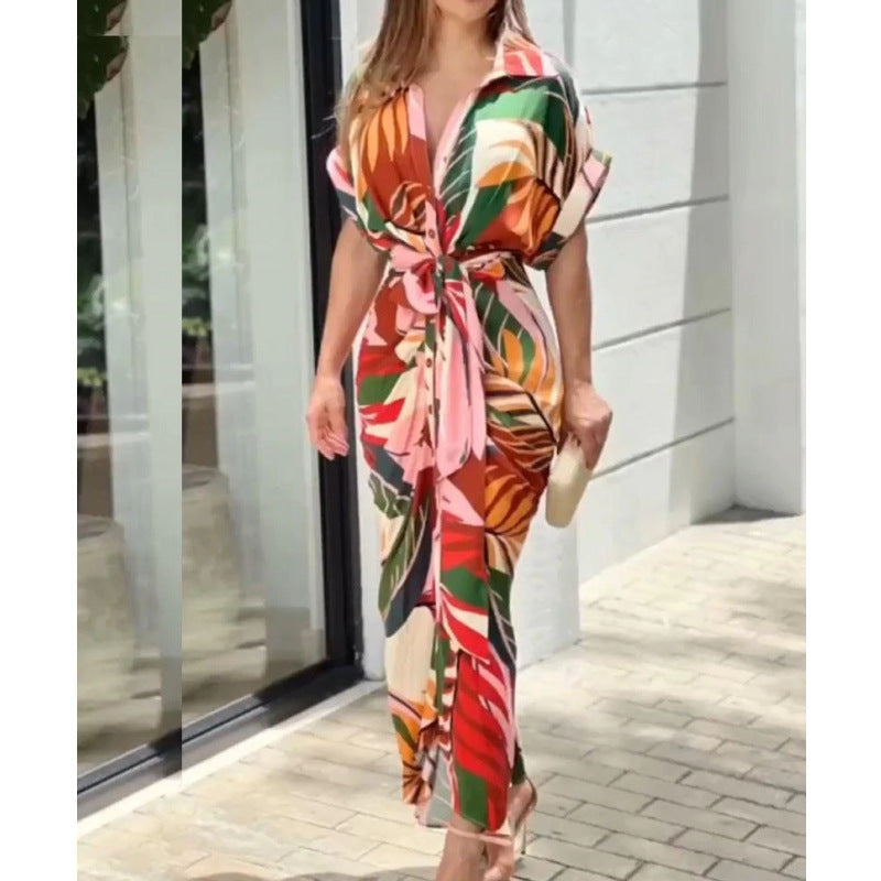 Diana® | Short-sleeved dress with high-waisted long skirt