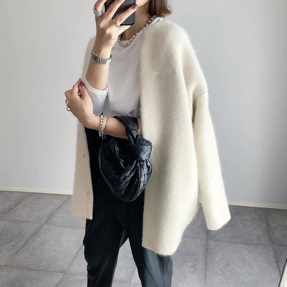 Cristina | long cardigan with press studs