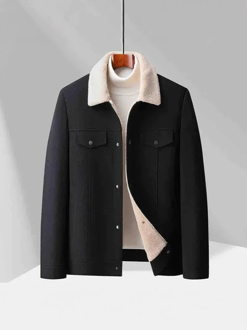 Men’s Velvet Jacket – Tailored Fit – Wool Lined – Lapel – Button Front – Chest Pockets