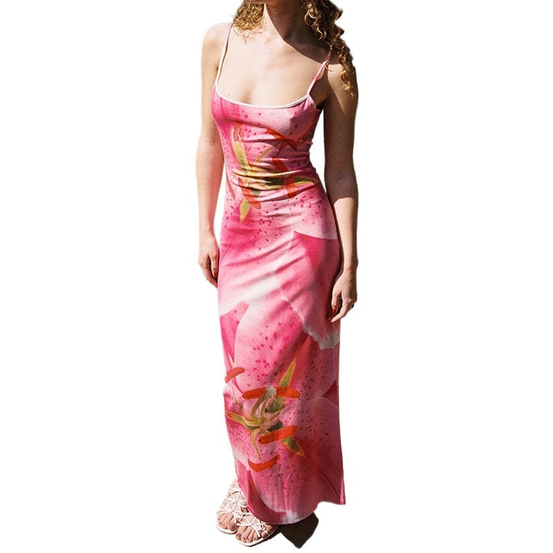 Denisse® | Women'S Floral Spaghetti Strap Maxi Dress