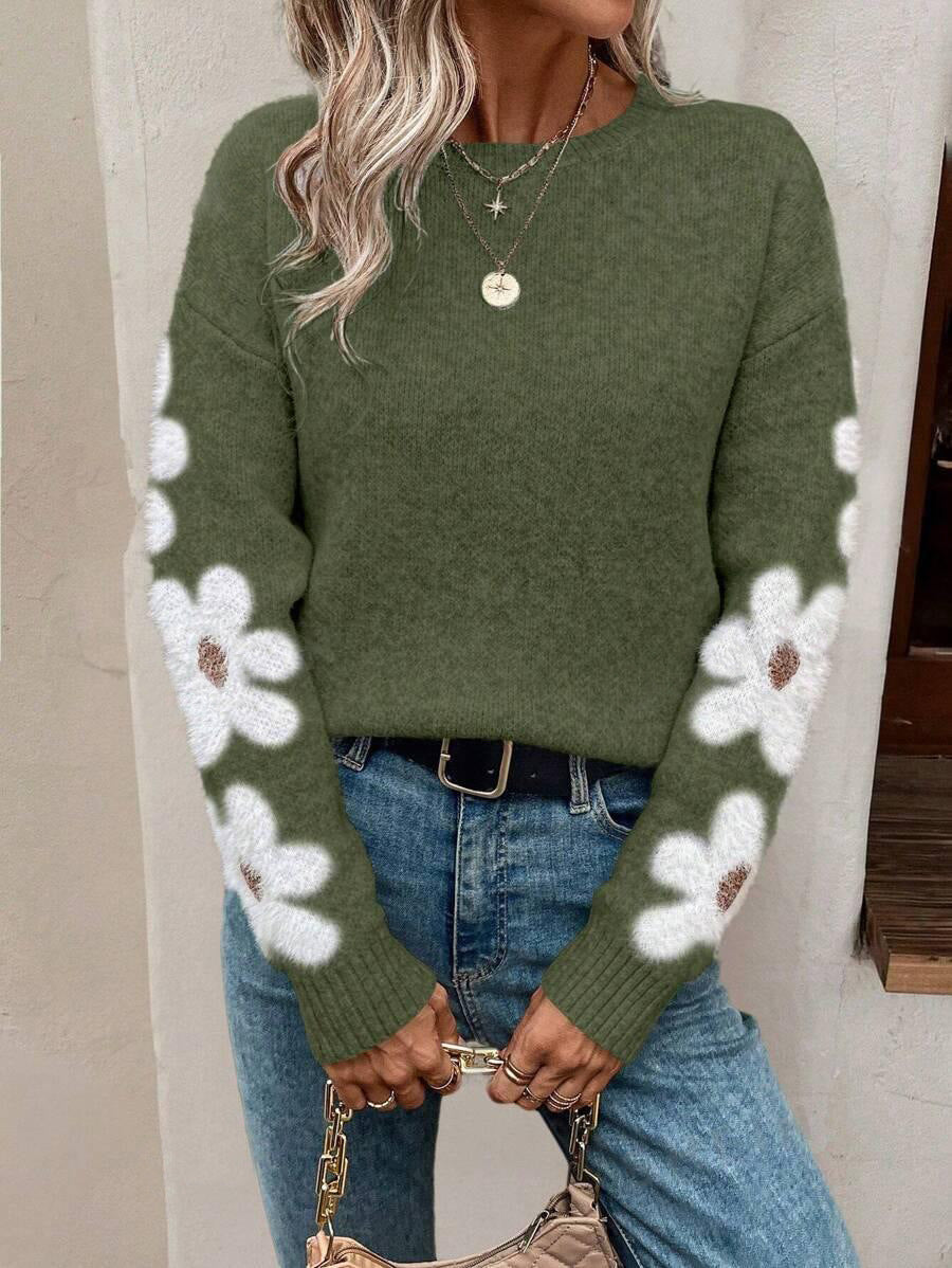 Cristina® | Women's sweater with a floral pattern