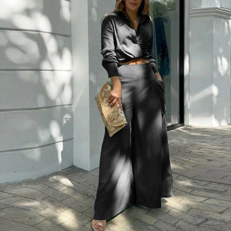 Hannah | Stylish Women's 2-Piece Set with Tailored Blouse and High-Waisted Pants