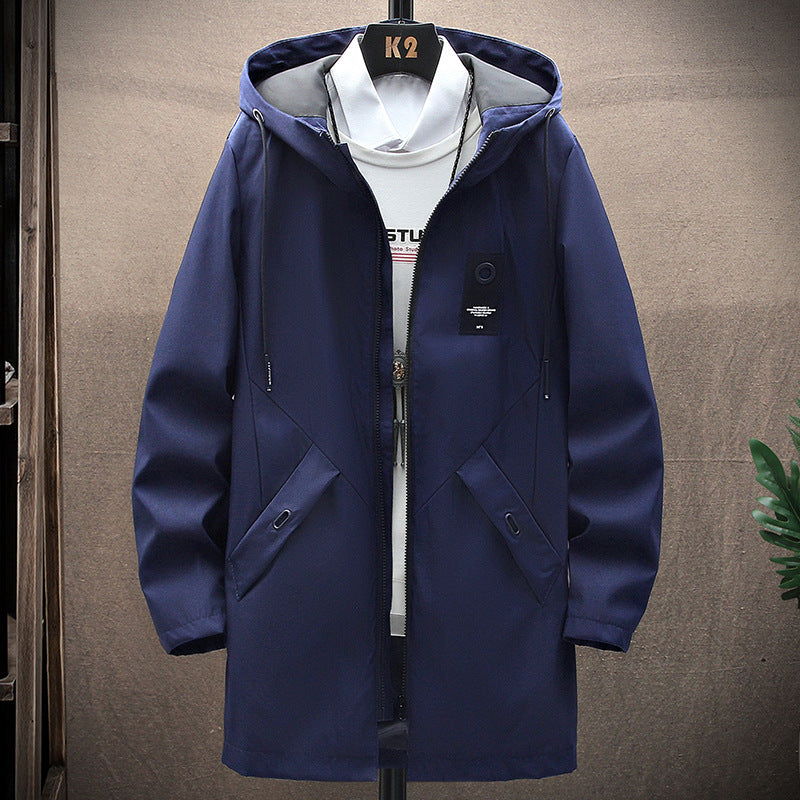 Men’s Hooded Jacket – Mid-Length – Fleece Lined – Windproof Standard Fit Outerwear