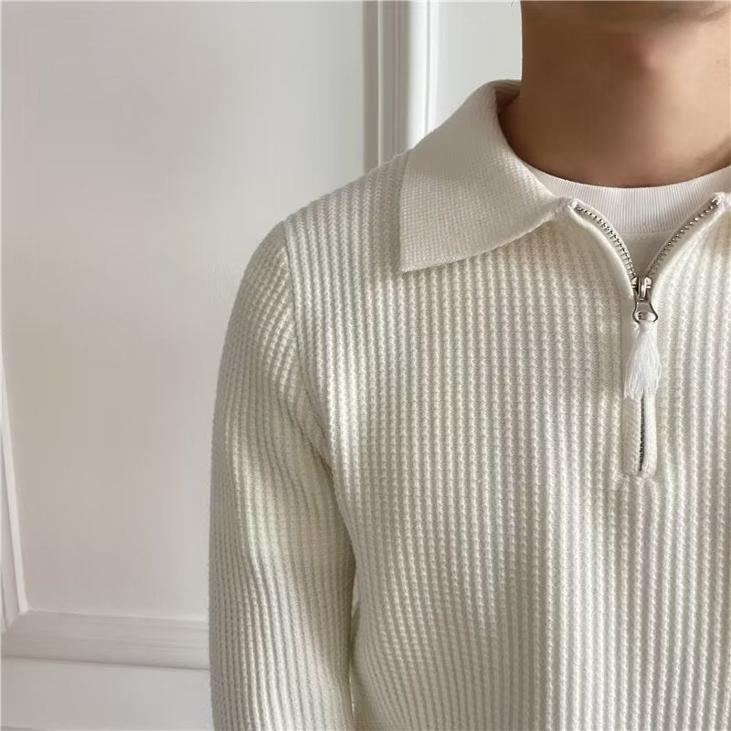 Hank | Men's Zip Up Polo Sweater