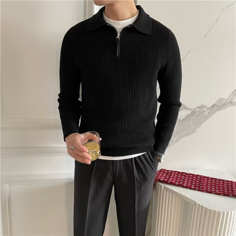 Hank | Men's Zip Up Polo Sweater
