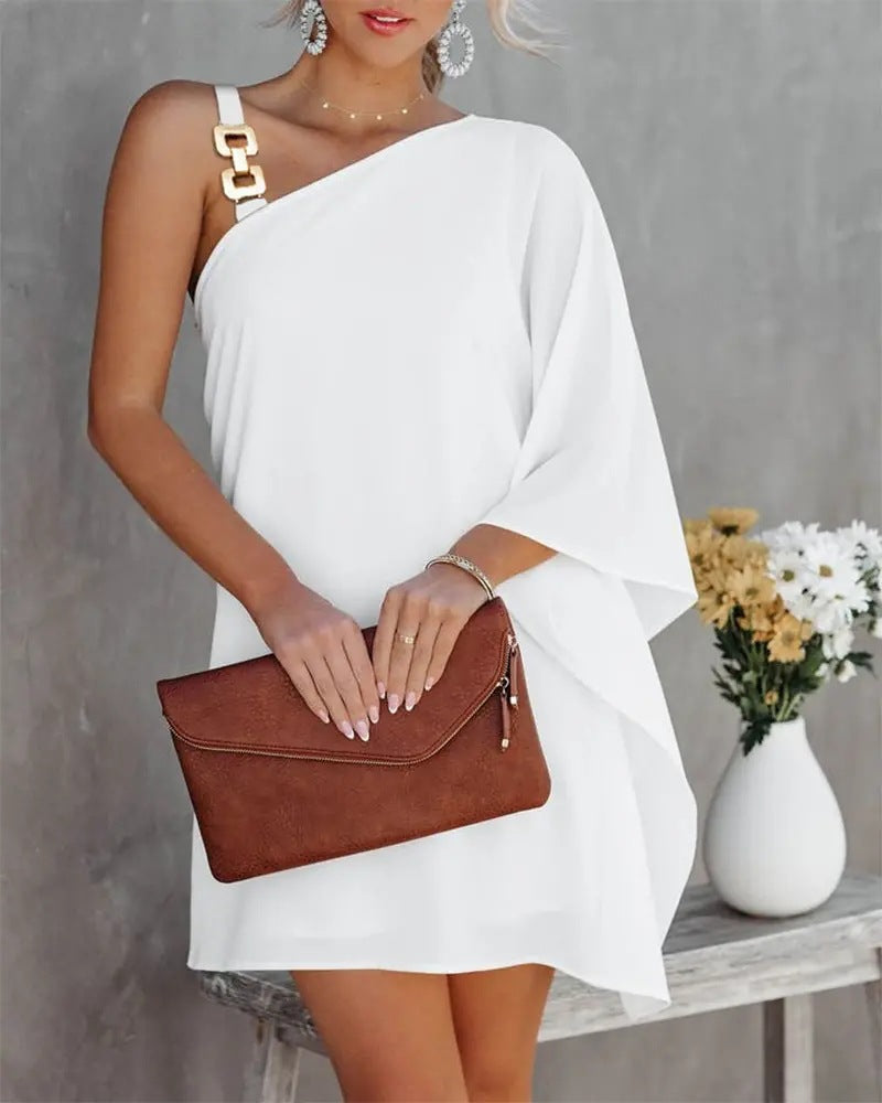 Ana® | Women'S Asymmetric Mini Dress With Decorative Shoulder Detail And Elegant Design