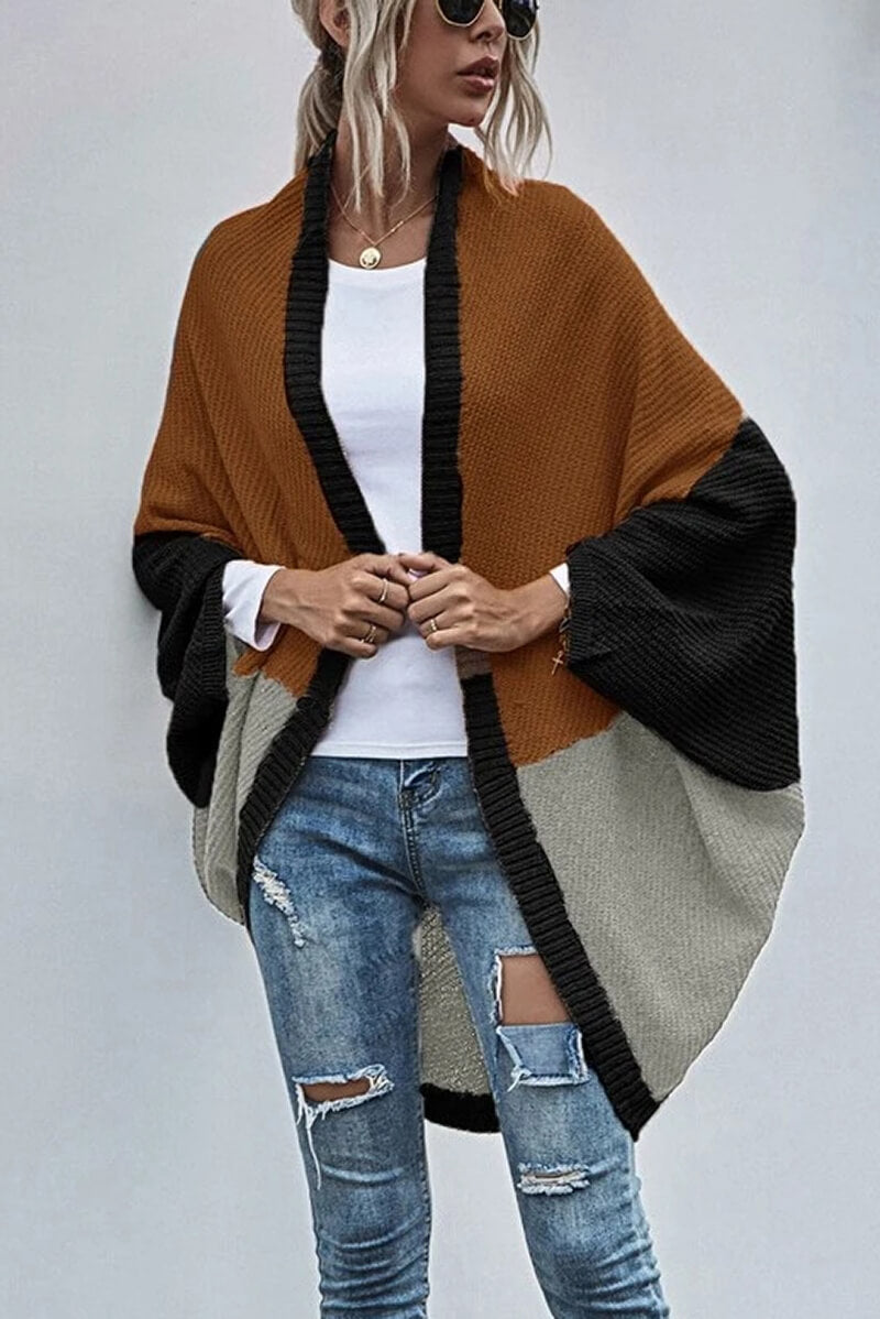 Ariadna® | Bohemian color block cardigan with wide sleeves