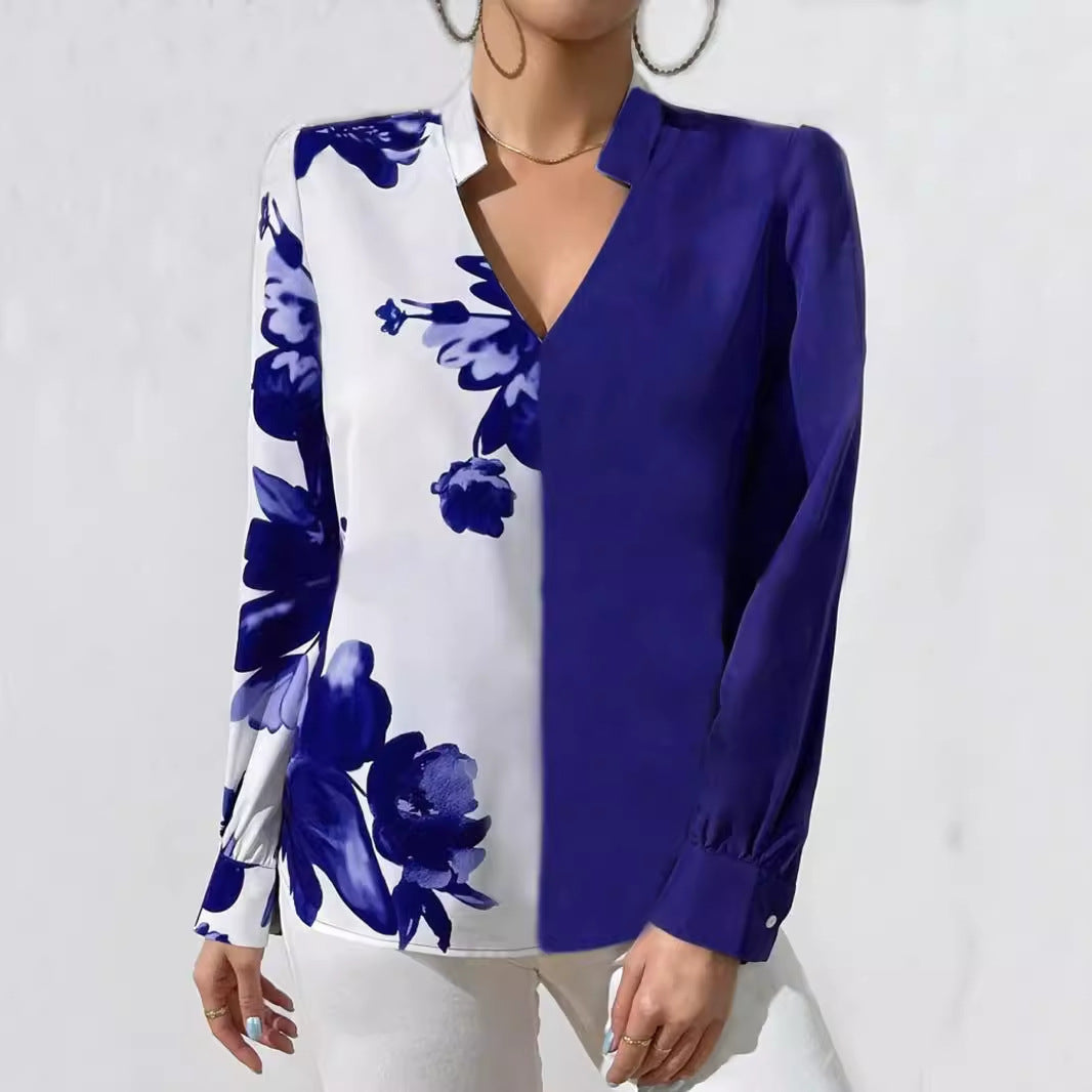 Ariadna® | Women'S Blouse With Asymmetric Cut And Floral Pattern