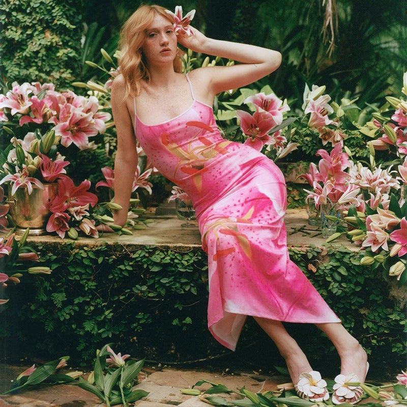 Denisse® | Women'S Floral Spaghetti Strap Maxi Dress